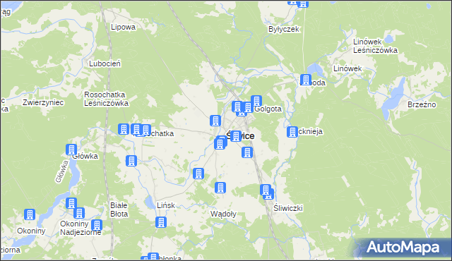 mapa Śliwice powiat tucholski, Śliwice powiat tucholski na mapie Targeo