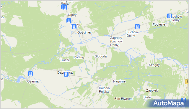 mapa Słoboda gmina Kuryłówka, Słoboda gmina Kuryłówka na mapie Targeo