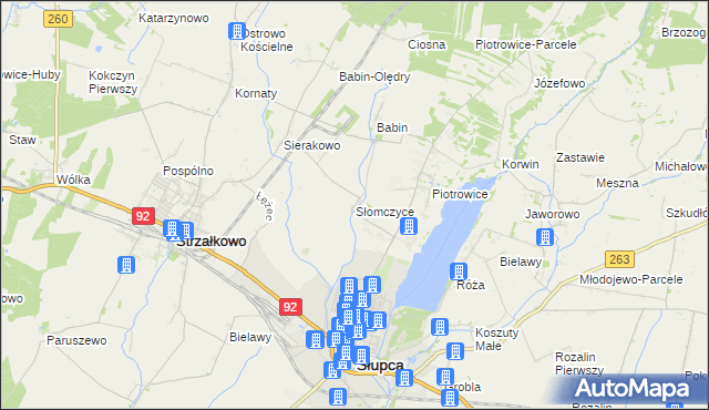 mapa Słomczyce, Słomczyce na mapie Targeo