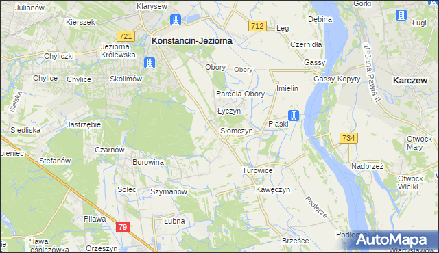 mapa Słomczyn gmina Konstancin-Jeziorna, Słomczyn gmina Konstancin-Jeziorna na mapie Targeo