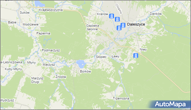 mapa Słopiec, Słopiec na mapie Targeo