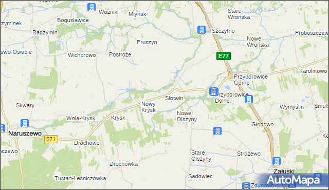 mapa Słotwin, Słotwin na mapie Targeo