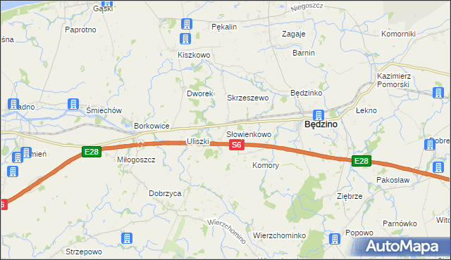 mapa Słowienkowo, Słowienkowo na mapie Targeo