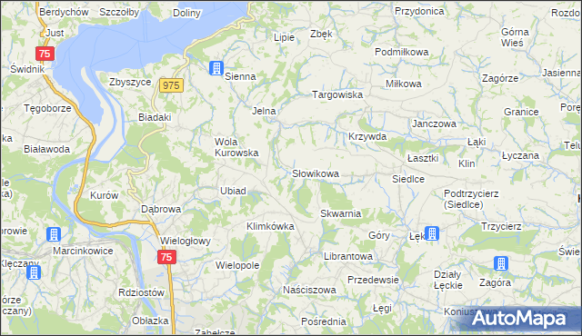 mapa Słowikowa, Słowikowa na mapie Targeo