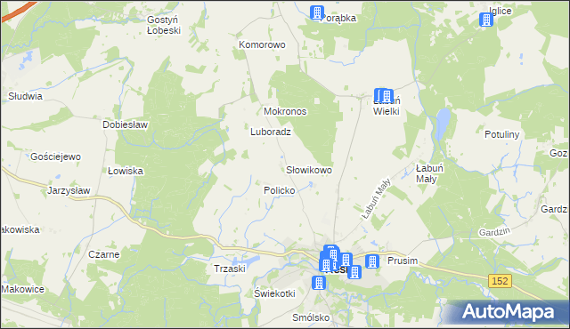 mapa Słowikowo gmina Resko, Słowikowo gmina Resko na mapie Targeo