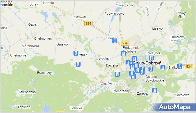 mapa Słuchaj, Słuchaj na mapie Targeo