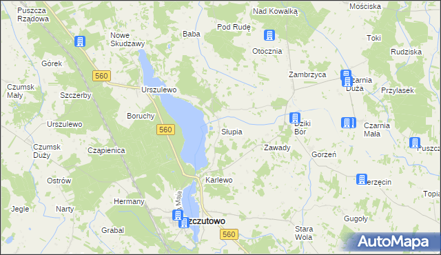 mapa Słupia gmina Szczutowo, Słupia gmina Szczutowo na mapie Targeo