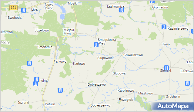 mapa Słupowiec, Słupowiec na mapie Targeo