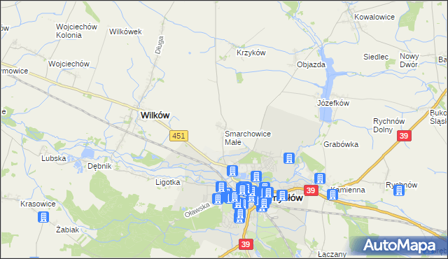 mapa Smarchowice Małe, Smarchowice Małe na mapie Targeo