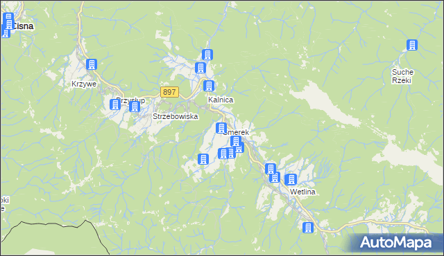 mapa Smerek, Smerek na mapie Targeo