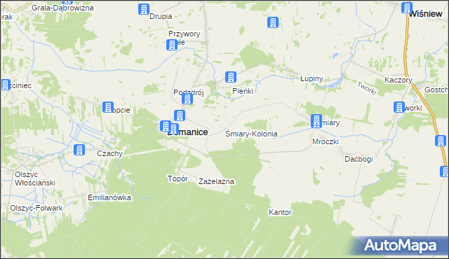 mapa Śmiary-Kolonia, Śmiary-Kolonia na mapie Targeo