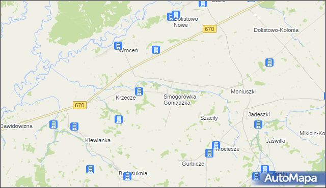 mapa Smogorówka Goniądzka, Smogorówka Goniądzka na mapie Targeo