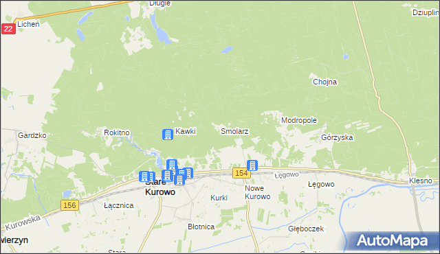 mapa Smolarz gmina Stare Kurowo, Smolarz gmina Stare Kurowo na mapie Targeo