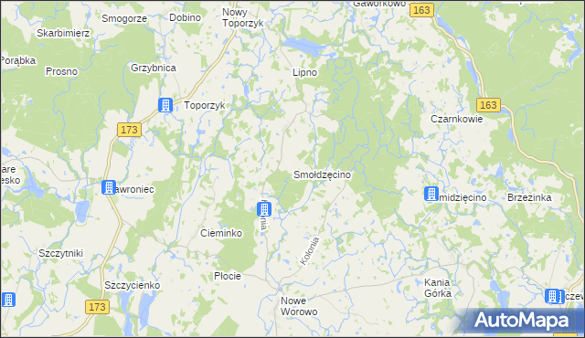 mapa Smołdzęcino, Smołdzęcino na mapie Targeo