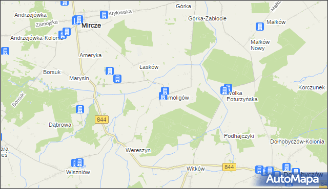 mapa Smoligów, Smoligów na mapie Targeo