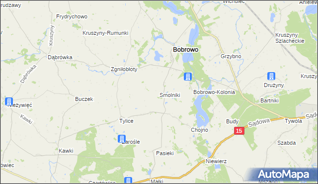 mapa Smolniki gmina Bobrowo, Smolniki gmina Bobrowo na mapie Targeo