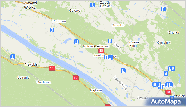 mapa Smolno gmina Zławieś Wielka, Smolno gmina Zławieś Wielka na mapie Targeo