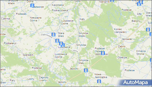 mapa Smyków gmina Radgoszcz, Smyków gmina Radgoszcz na mapie Targeo