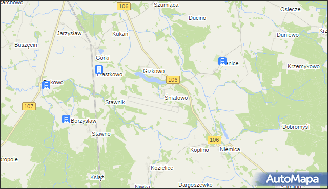 mapa Śniatowo, Śniatowo na mapie Targeo