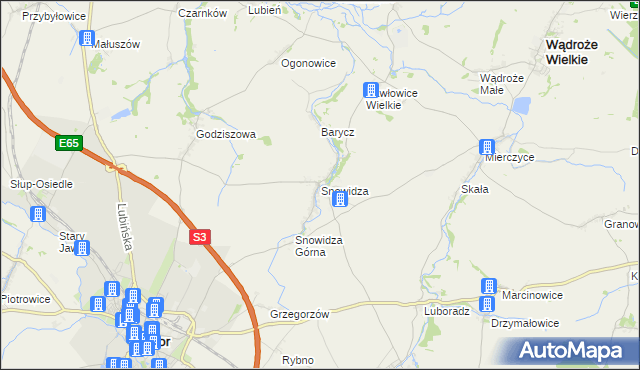 mapa Snowidza, Snowidza na mapie Targeo