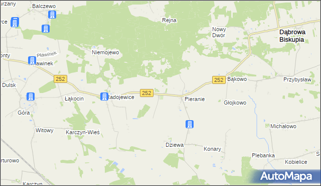 mapa Sobiesiernie gmina Dąbrowa Biskupia, Sobiesiernie gmina Dąbrowa Biskupia na mapie Targeo