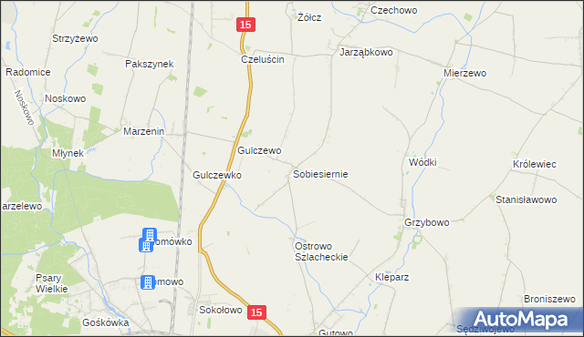 mapa Sobiesiernie gmina Września, Sobiesiernie gmina Września na mapie Targeo