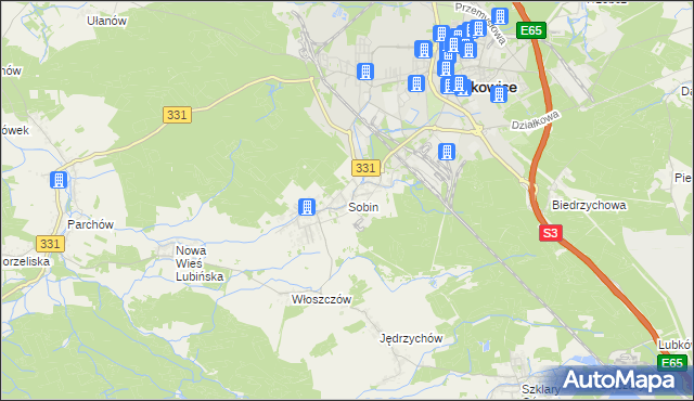 mapa Sobin, Sobin na mapie Targeo