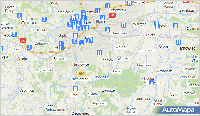 mapa Sobniów, Sobniów na mapie Targeo