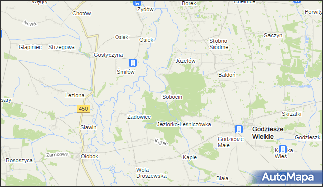 mapa Sobocin, Sobocin na mapie Targeo