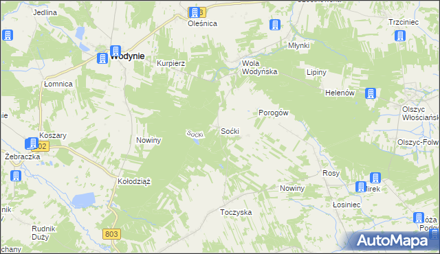 mapa Soćki, Soćki na mapie Targeo