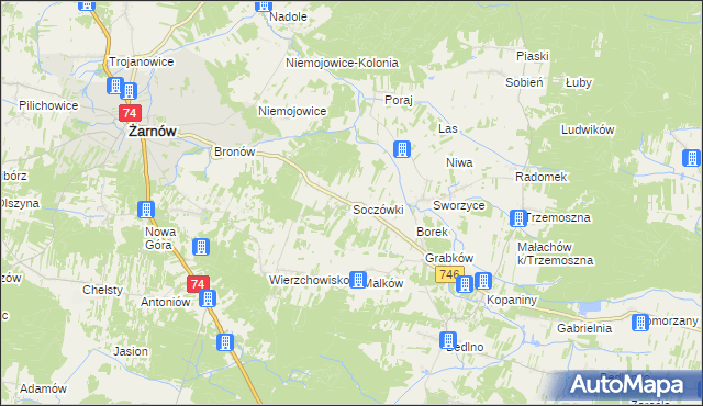 mapa Soczówki, Soczówki na mapie Targeo