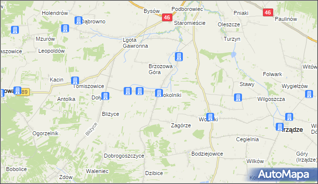 mapa Sokolniki gmina Niegowa, Sokolniki gmina Niegowa na mapie Targeo