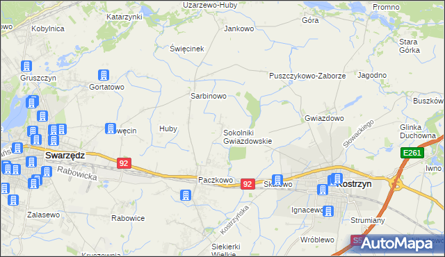 mapa Sokolniki Gwiazdowskie, Sokolniki Gwiazdowskie na mapie Targeo