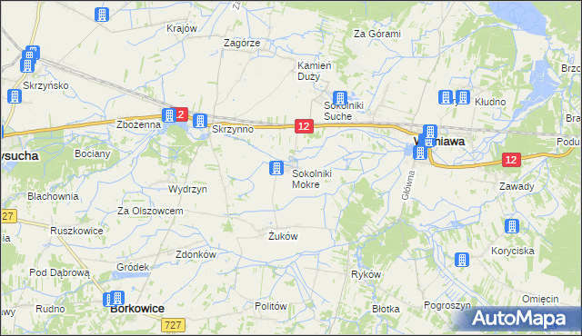 mapa Sokolniki Mokre, Sokolniki Mokre na mapie Targeo