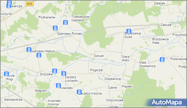 mapa Sokule gmina Kąkolewnica, Sokule gmina Kąkolewnica na mapie Targeo