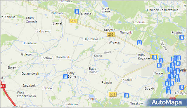 mapa Solec gmina Gostynin, Solec gmina Gostynin na mapie Targeo