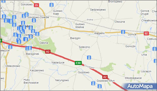 mapa Sołeczno, Sołeczno na mapie Targeo