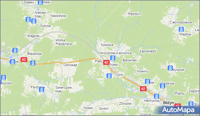 mapa Sołtyków gmina Bliżyn, Sołtyków gmina Bliżyn na mapie Targeo