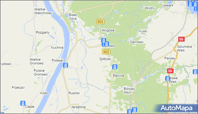 mapa Sołtyski, Sołtyski na mapie Targeo