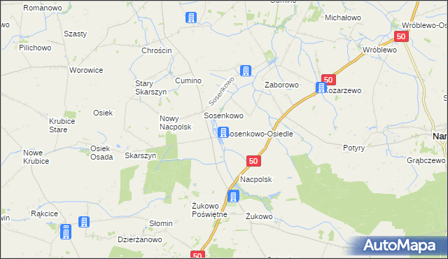 mapa Sosenkowo-Osiedle, Sosenkowo-Osiedle na mapie Targeo