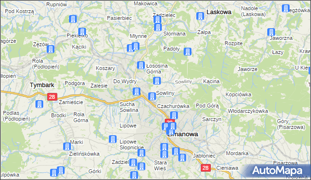 mapa Sowliny, Sowliny na mapie Targeo