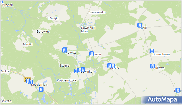 mapa Sowno gmina Sianów, Sowno gmina Sianów na mapie Targeo