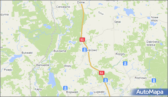 mapa Spręcowo, Spręcowo na mapie Targeo
