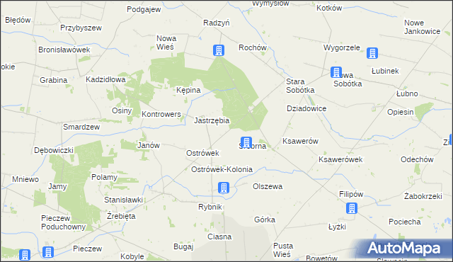 mapa Srebrna gmina Grabów, Srebrna gmina Grabów na mapie Targeo