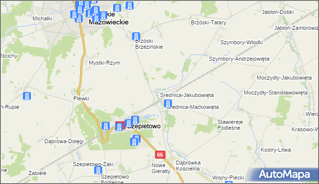 mapa Średnica-Jakubowięta, Średnica-Jakubowięta na mapie Targeo