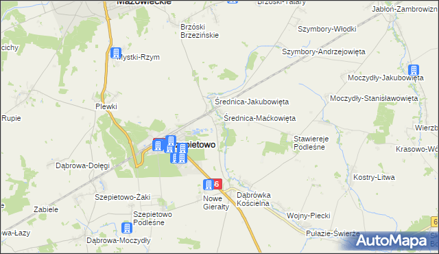 mapa Średnica-Pawłowięta, Średnica-Pawłowięta na mapie Targeo