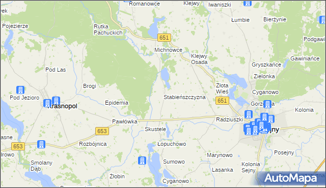 mapa Stabieńszczyzna, Stabieńszczyzna na mapie Targeo