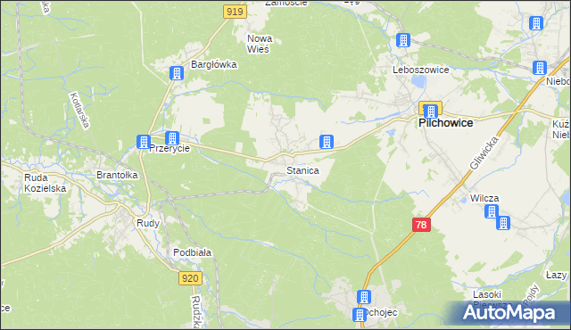 mapa Stanica, Stanica na mapie Targeo
