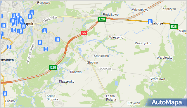 mapa Stanięcino, Stanięcino na mapie Targeo