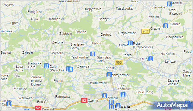 mapa Stanisław Dolny, Stanisław Dolny na mapie Targeo